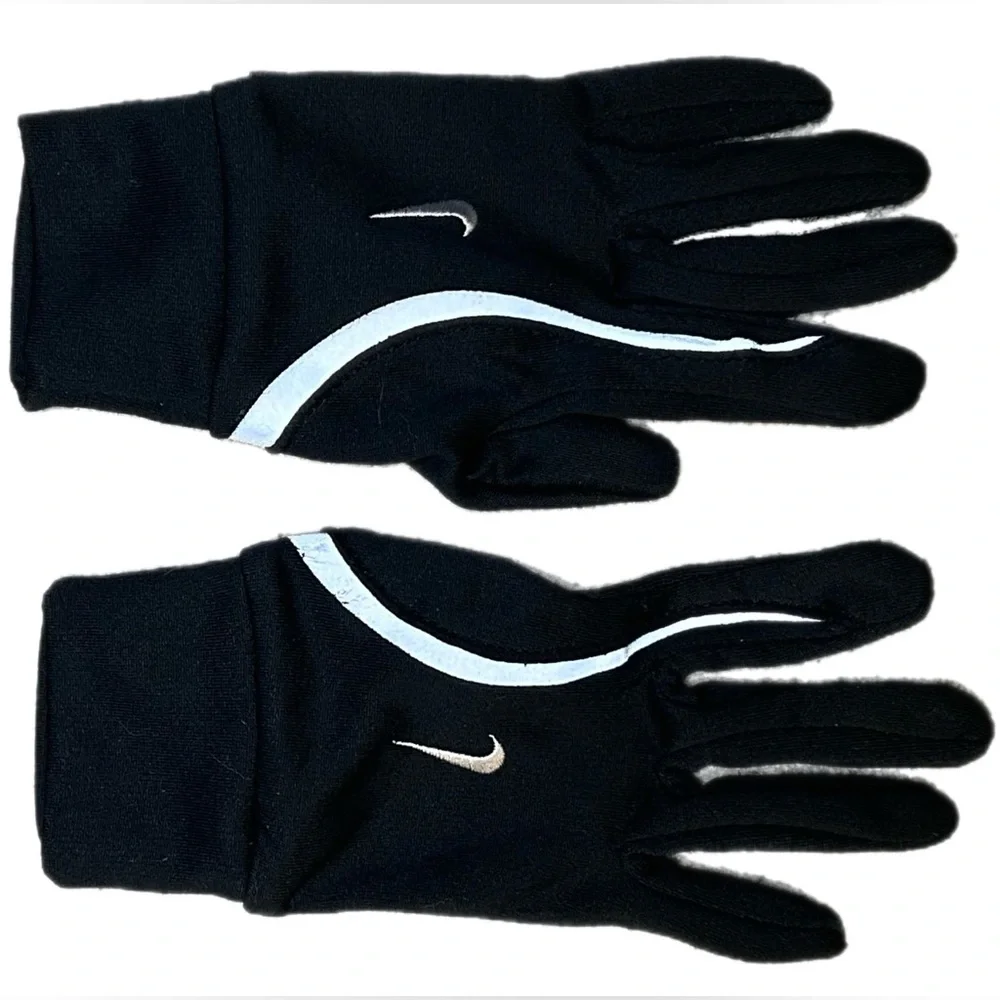Nike Black Gloves with Silver Detailing